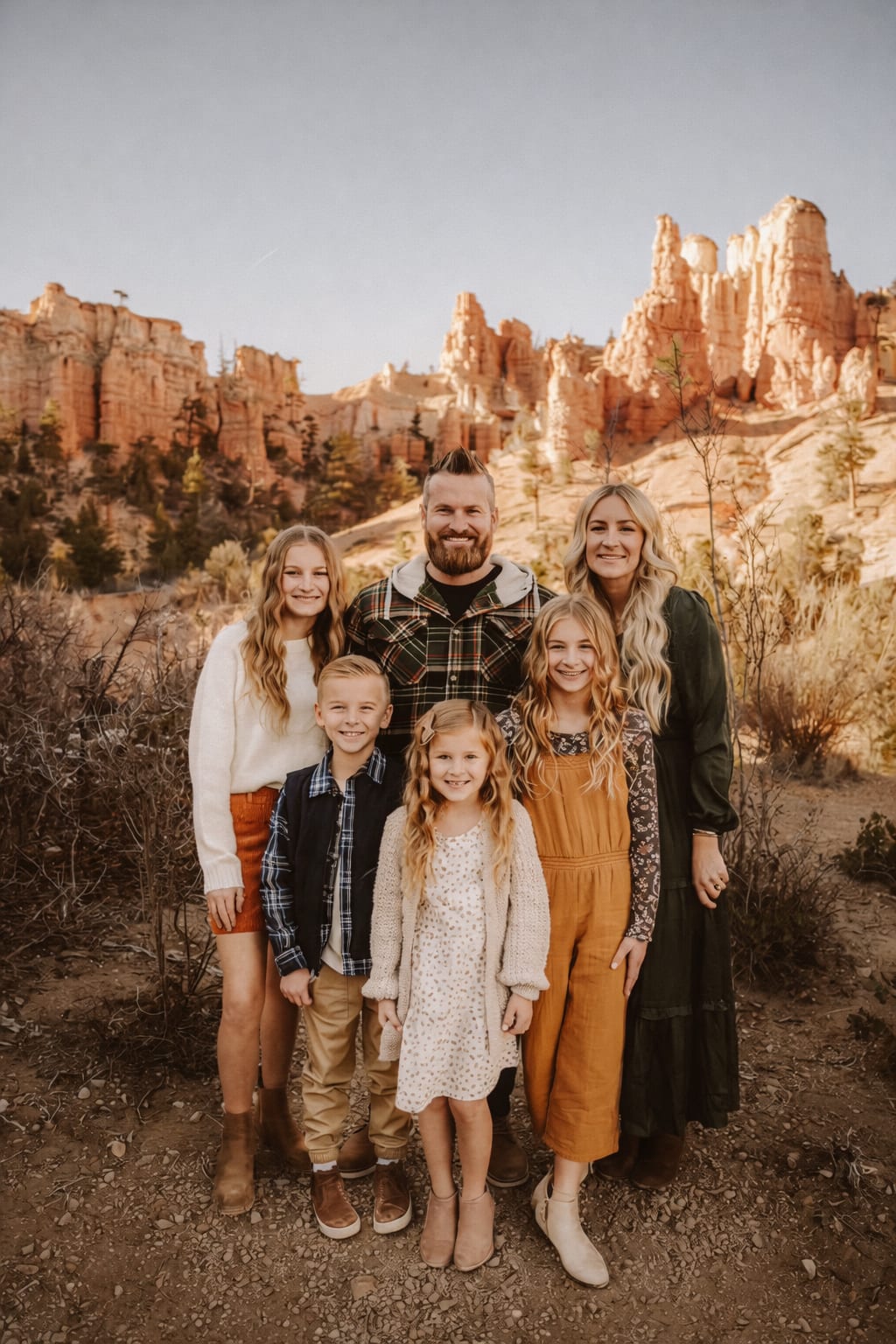 Austin and his family in front of Bryce Canyon hoodoos